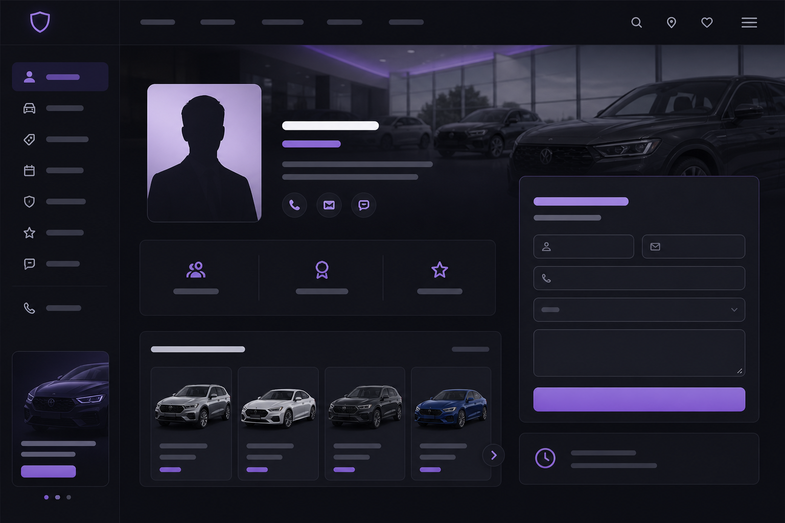 Trang hồ sơ seller tích hợp trên website showroom ô tô