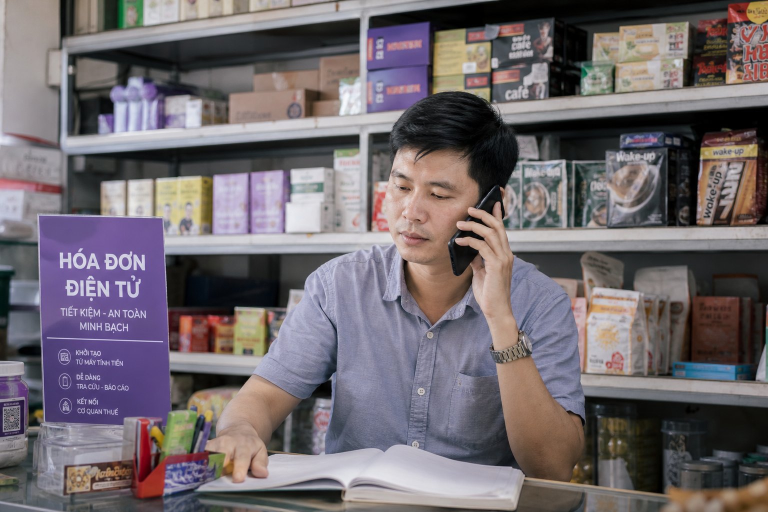 Chủ shop gọi lại khách hàng từ lead để lại qua website
