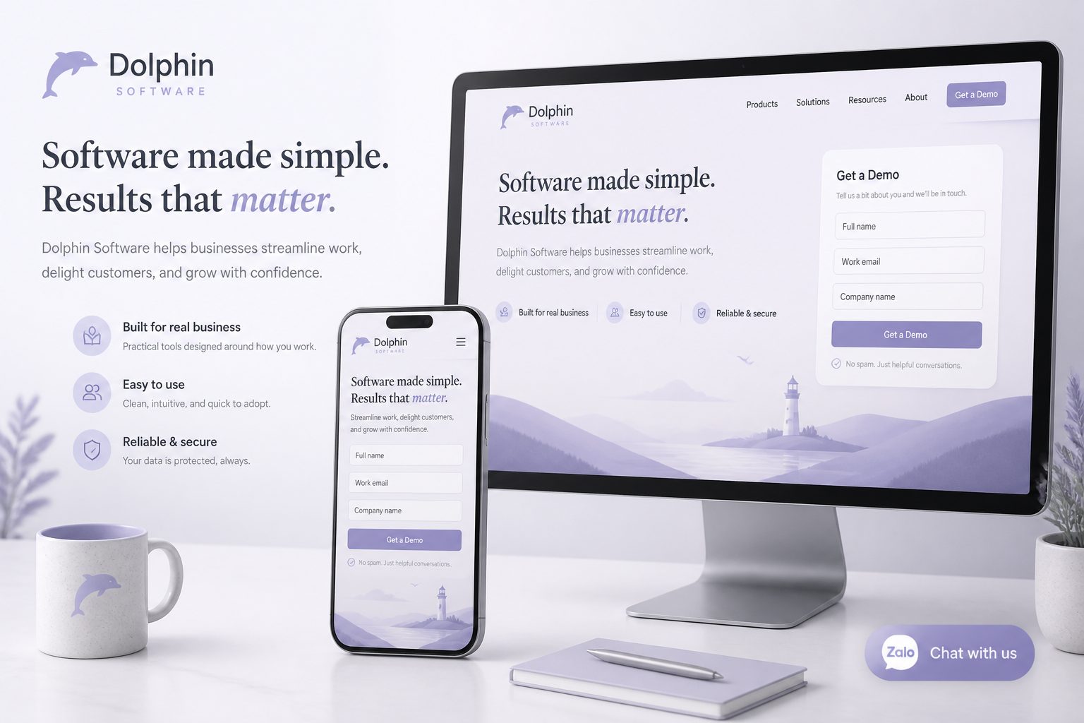 Dịch vụ Landing Page của Dolphin Software bao gồm những gì?